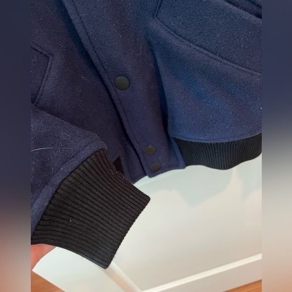 NWT everlane the rewool varsity bomber jacket button wool puffer - Picture 7 of 16